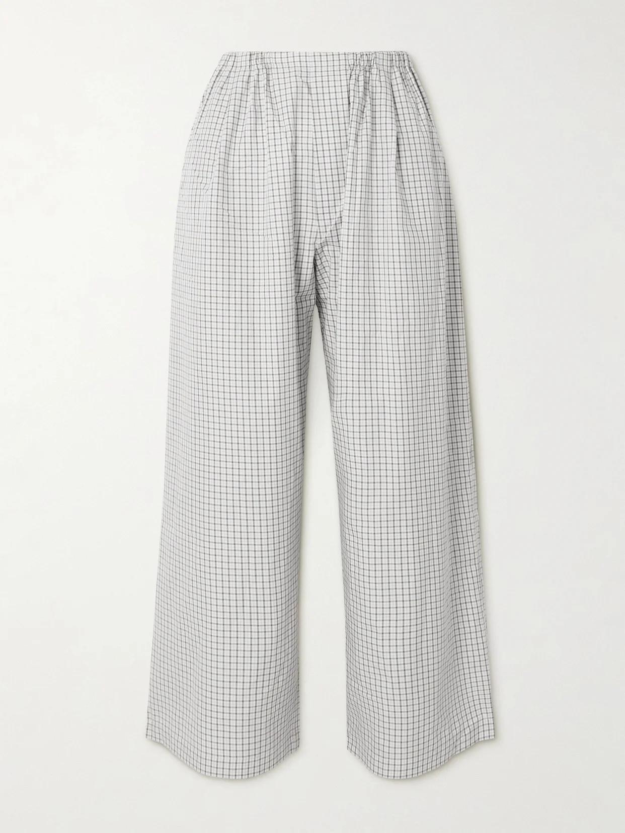 Meadow Checked Cotton-poplin Wide-leg Pants - 1