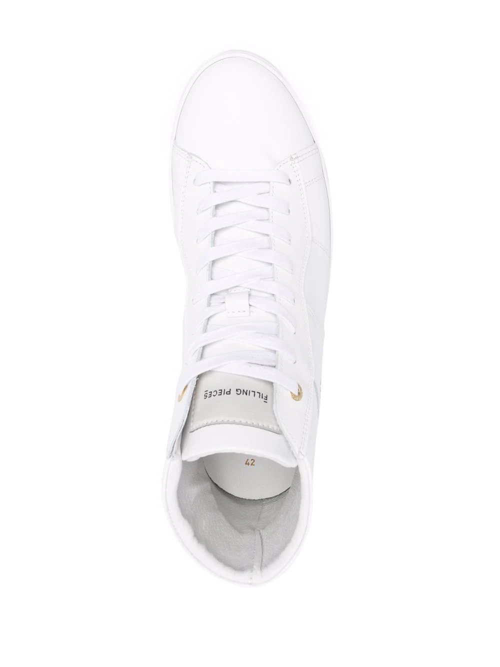 high-top panelled leather sneakers - 4