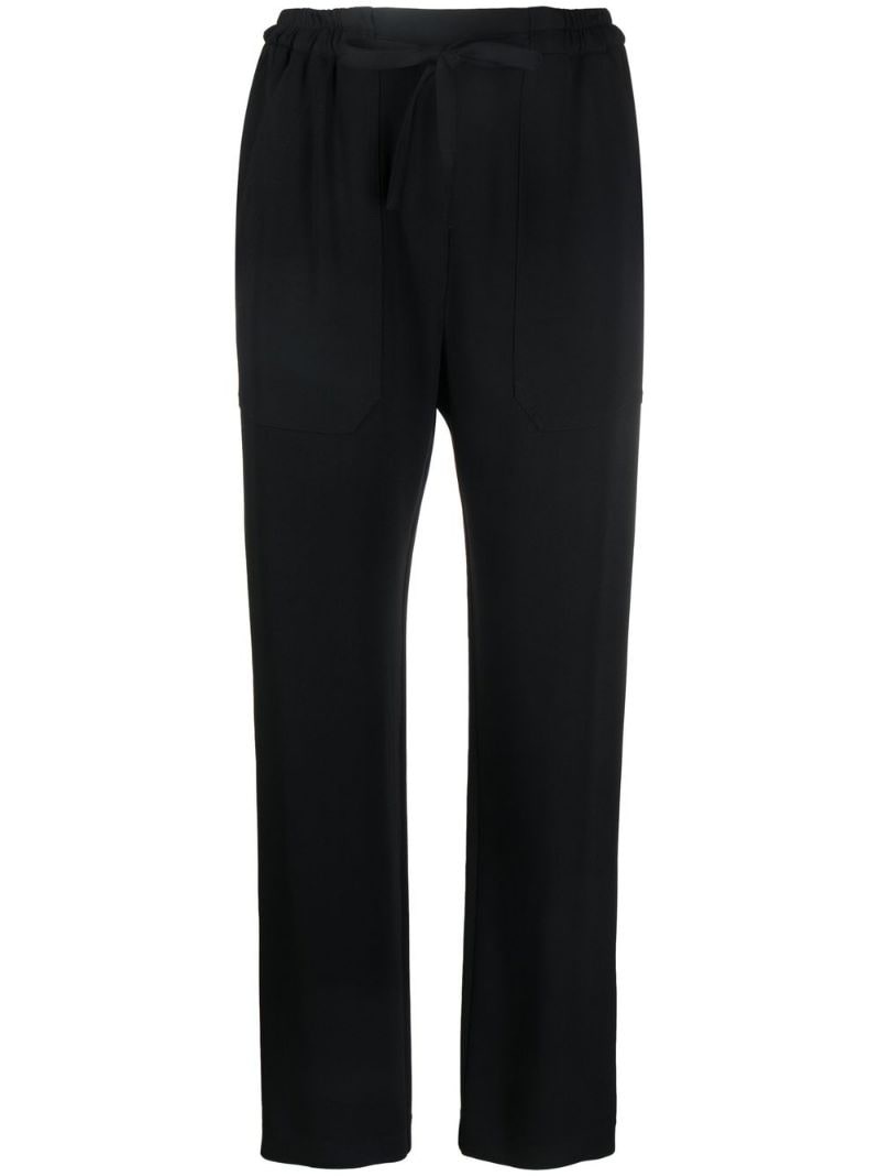 drawstring-waist tapered trousers - 1