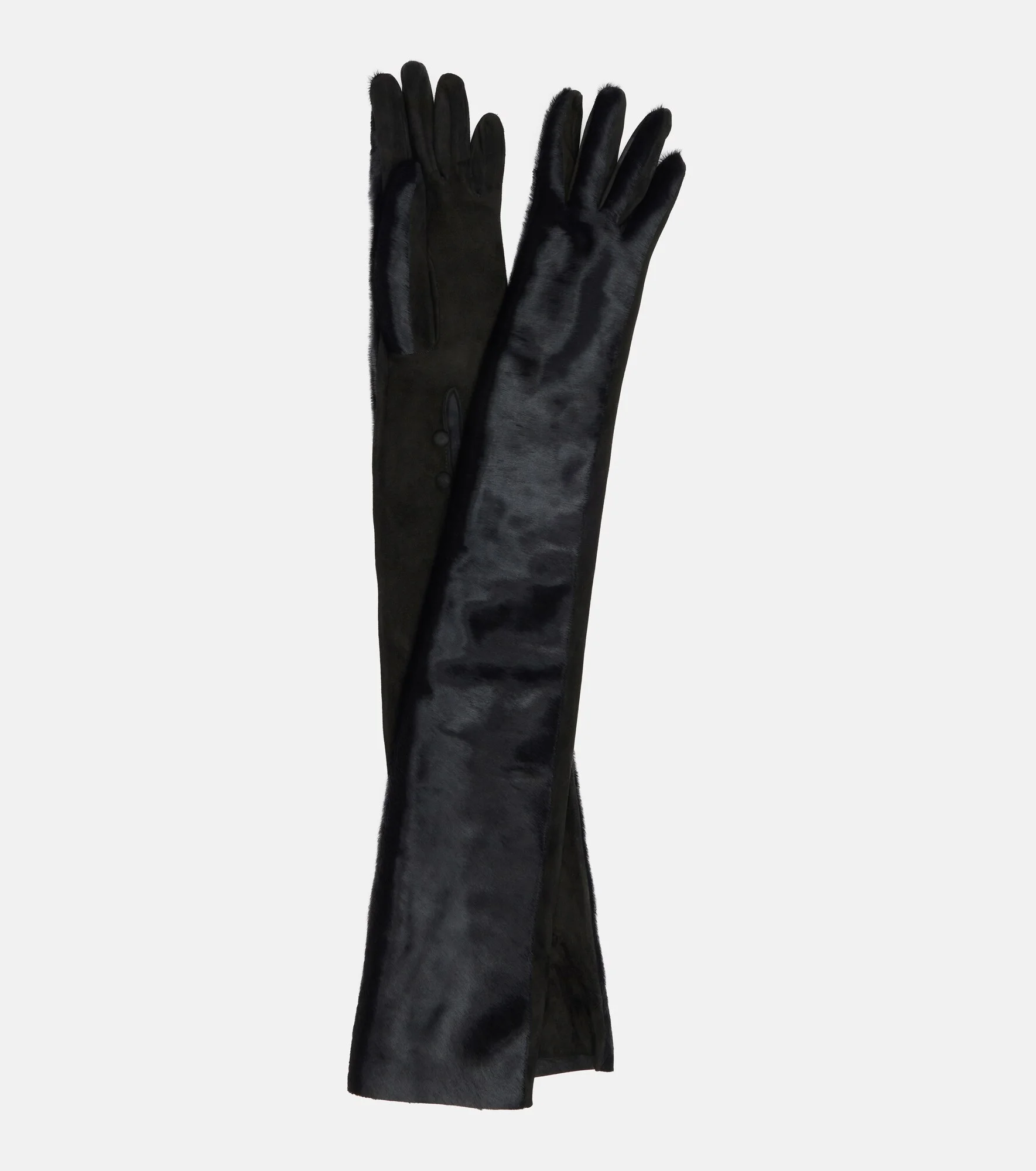 Calf hair and suede gloves - 1