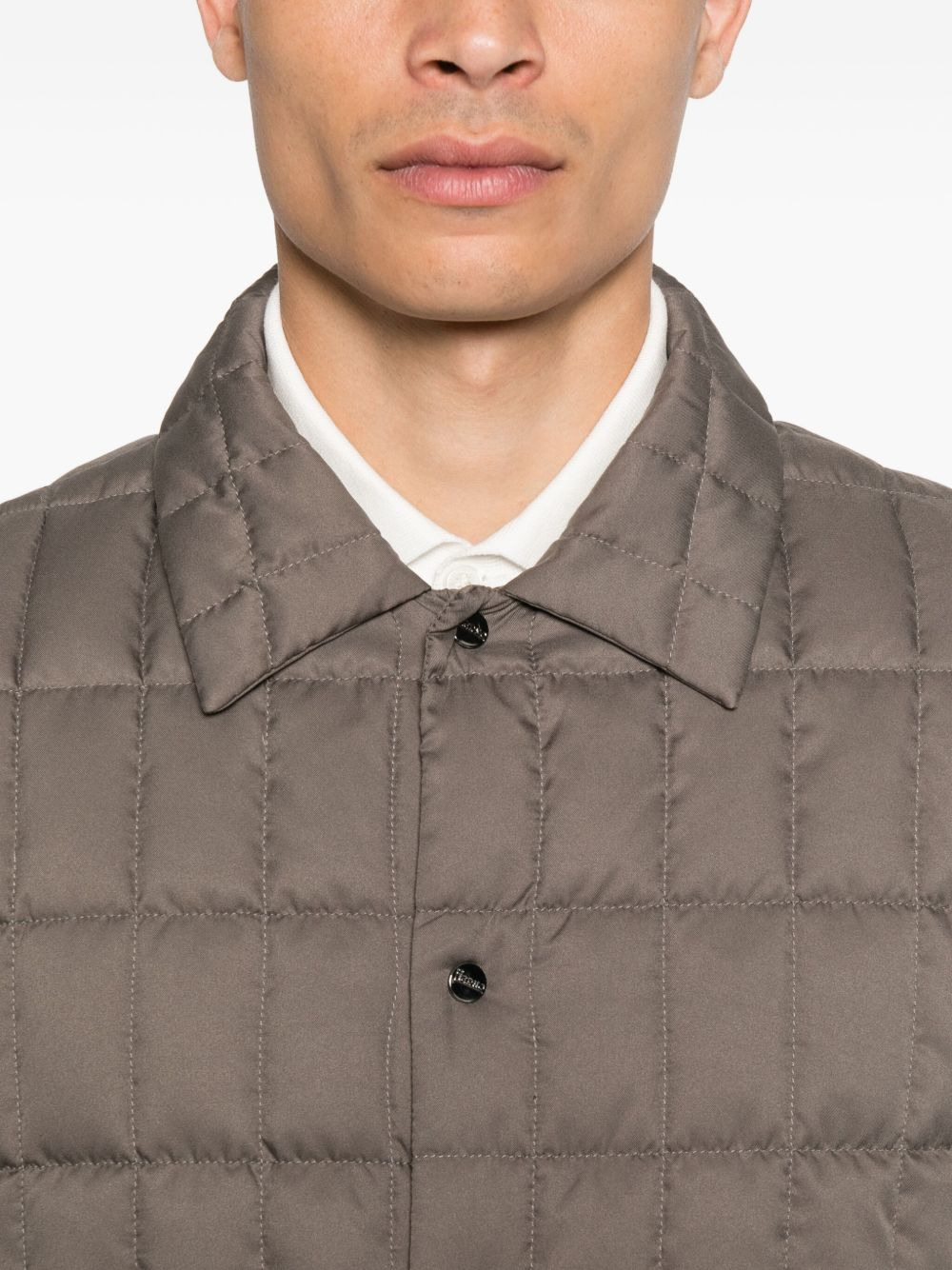 quilted button-fastening jacket - 5