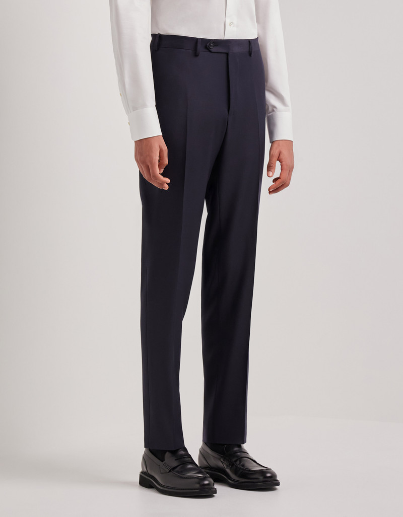 LIGHT BLUE DENIM-EFFECT WOOL REGULAR-FIT SUIT 48