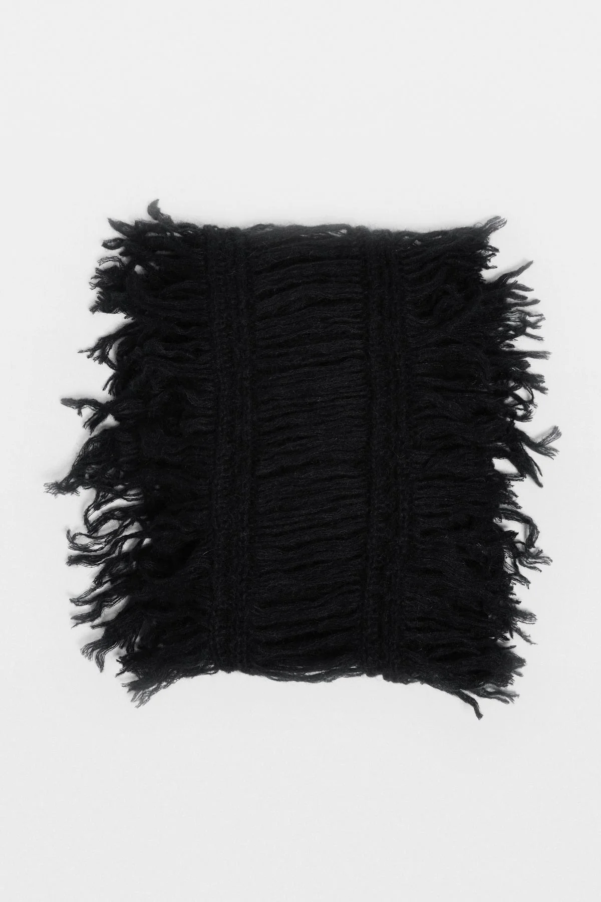 Drina Cable Knit Ladder Stitch Fringed Scarf - 1