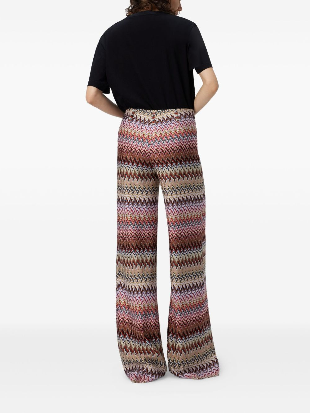 chevron-pattern trousers - 3