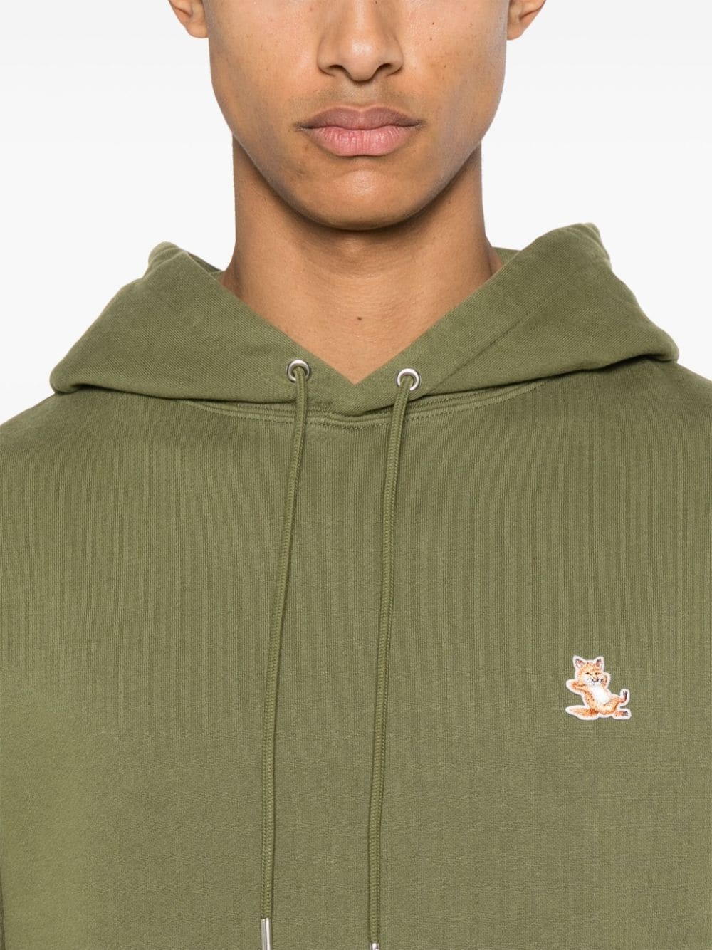 Chillax-Fox motif cotton hoodie - 5