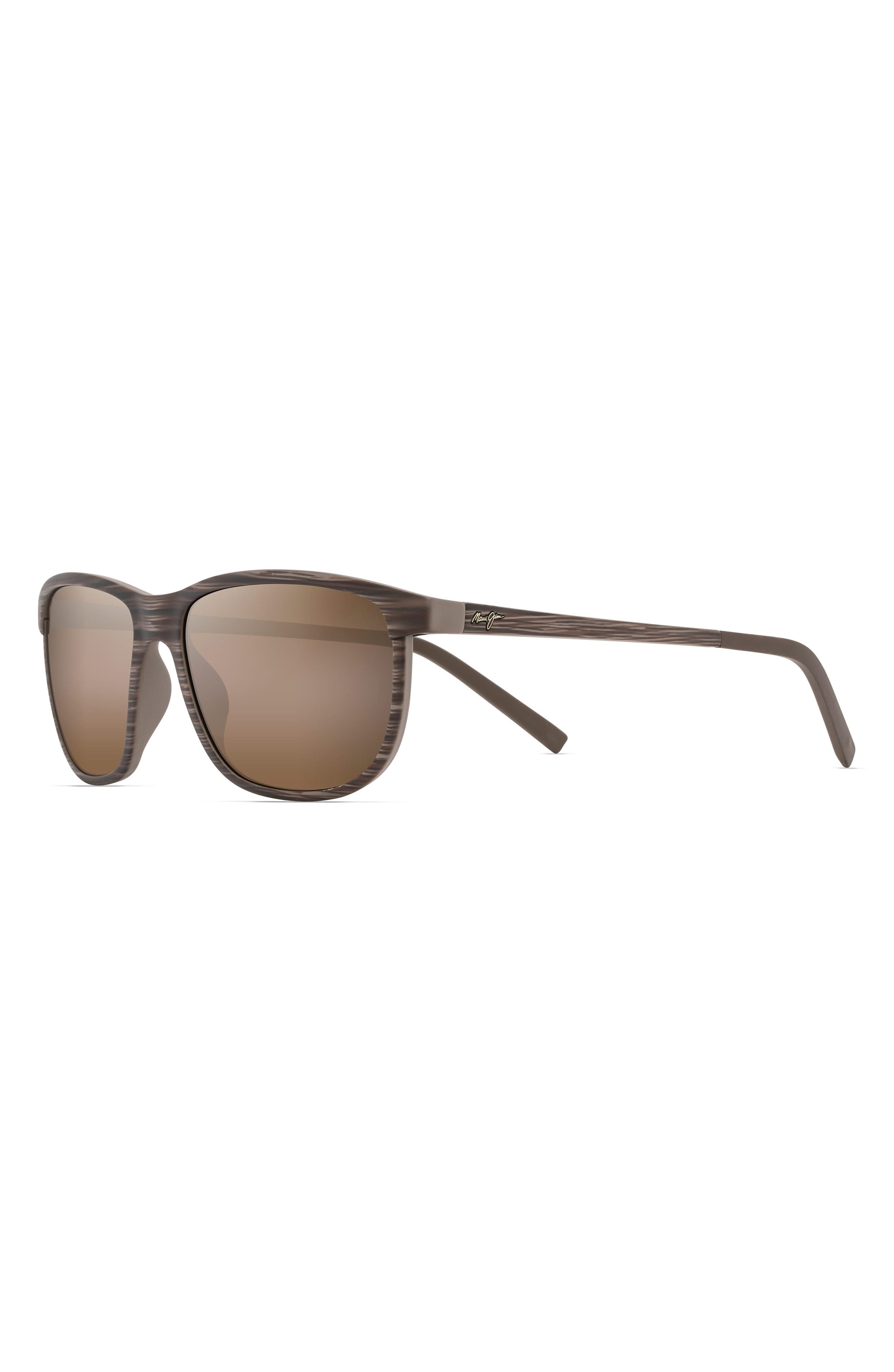 Maui Jim Lele Kawa 58mm Polarized Square Sunglasses in Brown Stripe/Hcl Bronze at Nordstrom - 2