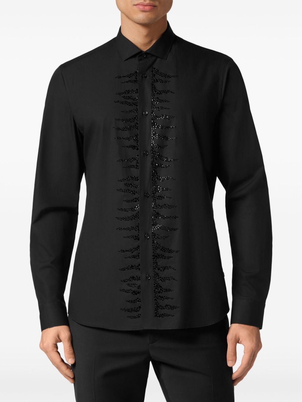 rhinestone-embellished cotton shirt - 3