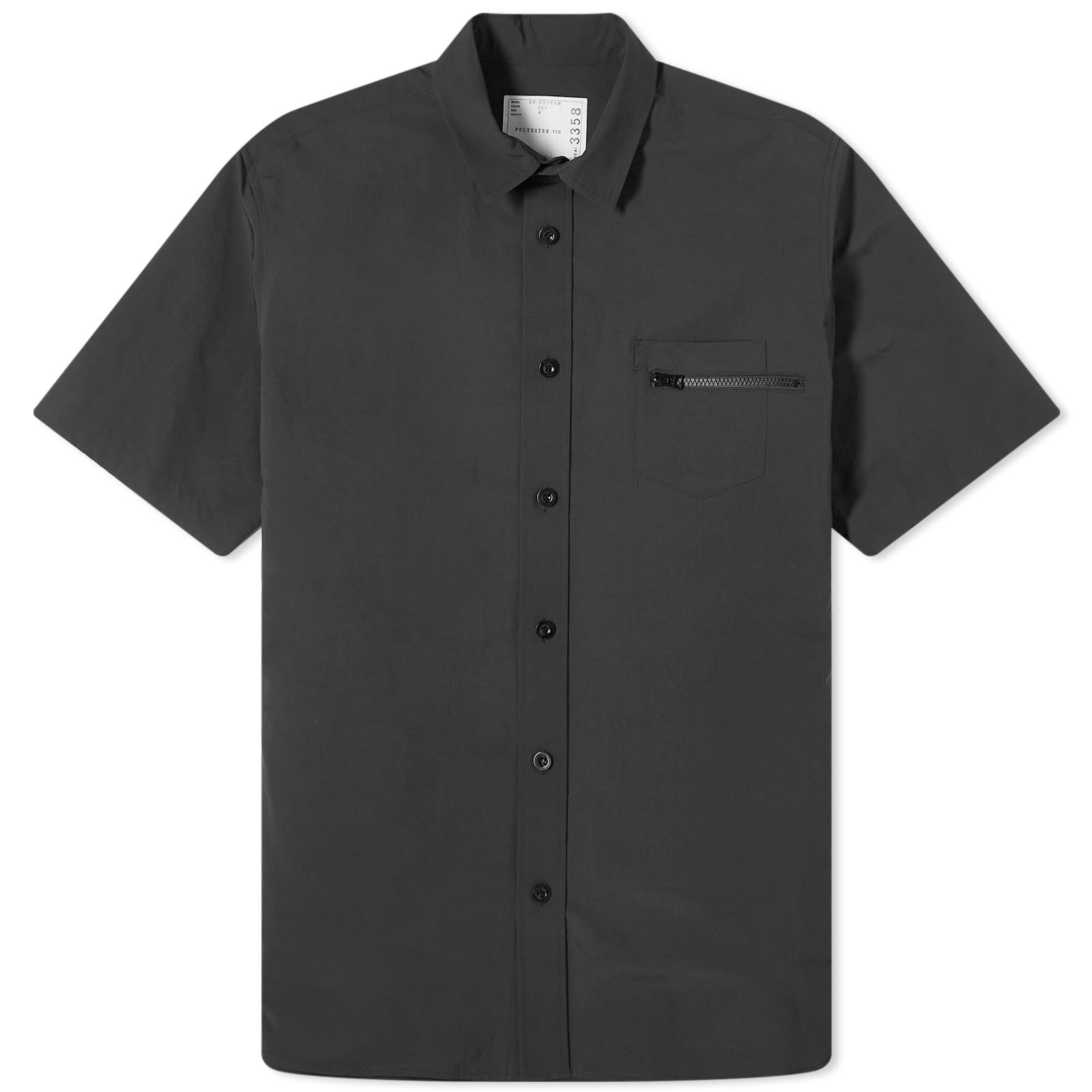 Sacai Matte Taffeta Zip Short Sleeve Shirt - 1