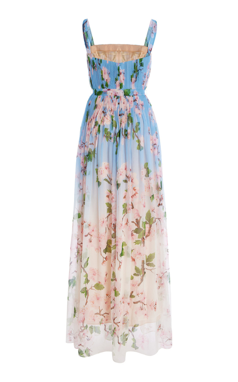 Pleated Silk Chiffon Gown light blue 5