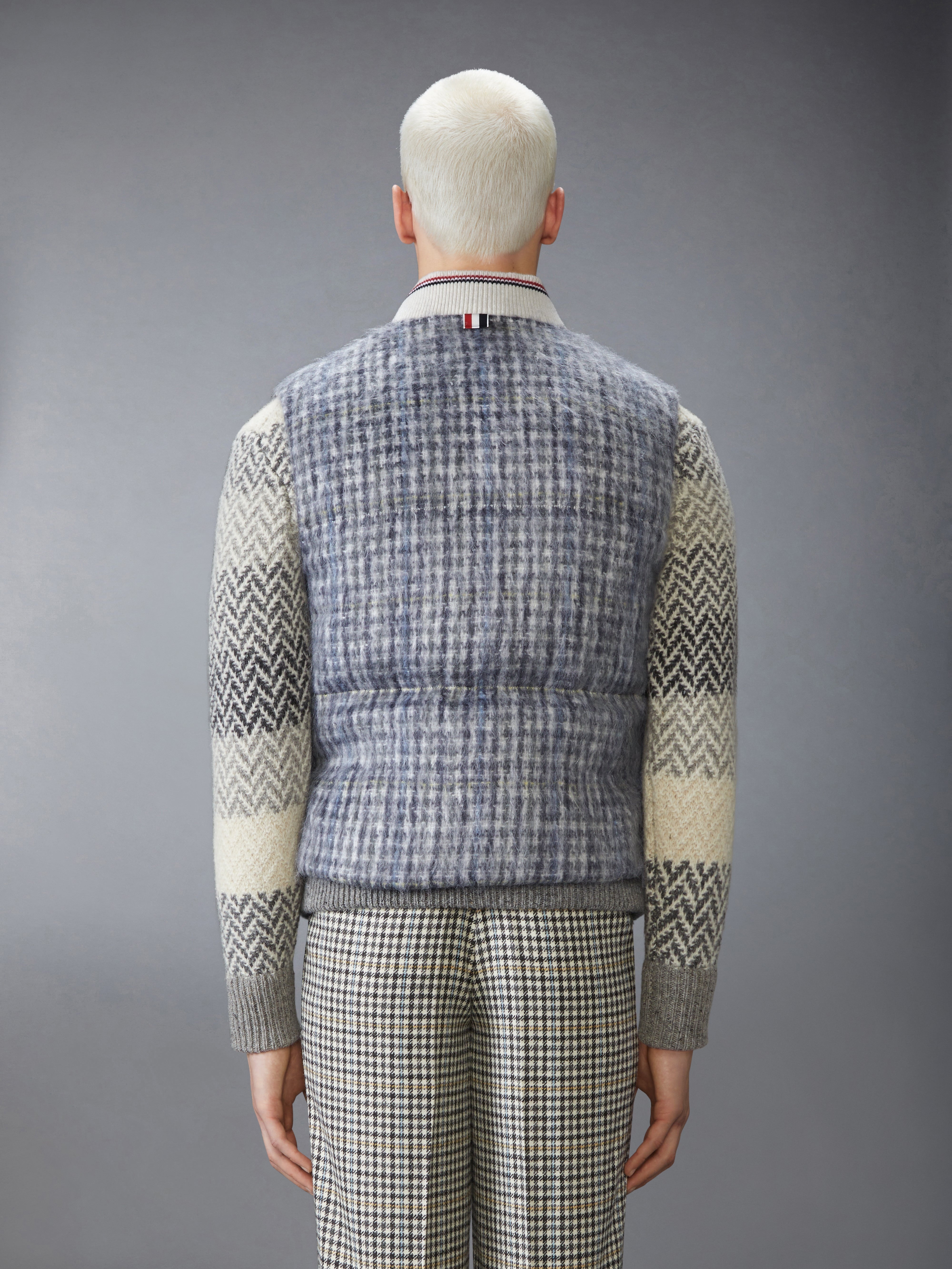 GUNCLUB CHECK HAIRY MOHAIR DOWNFILLED VEST - 3