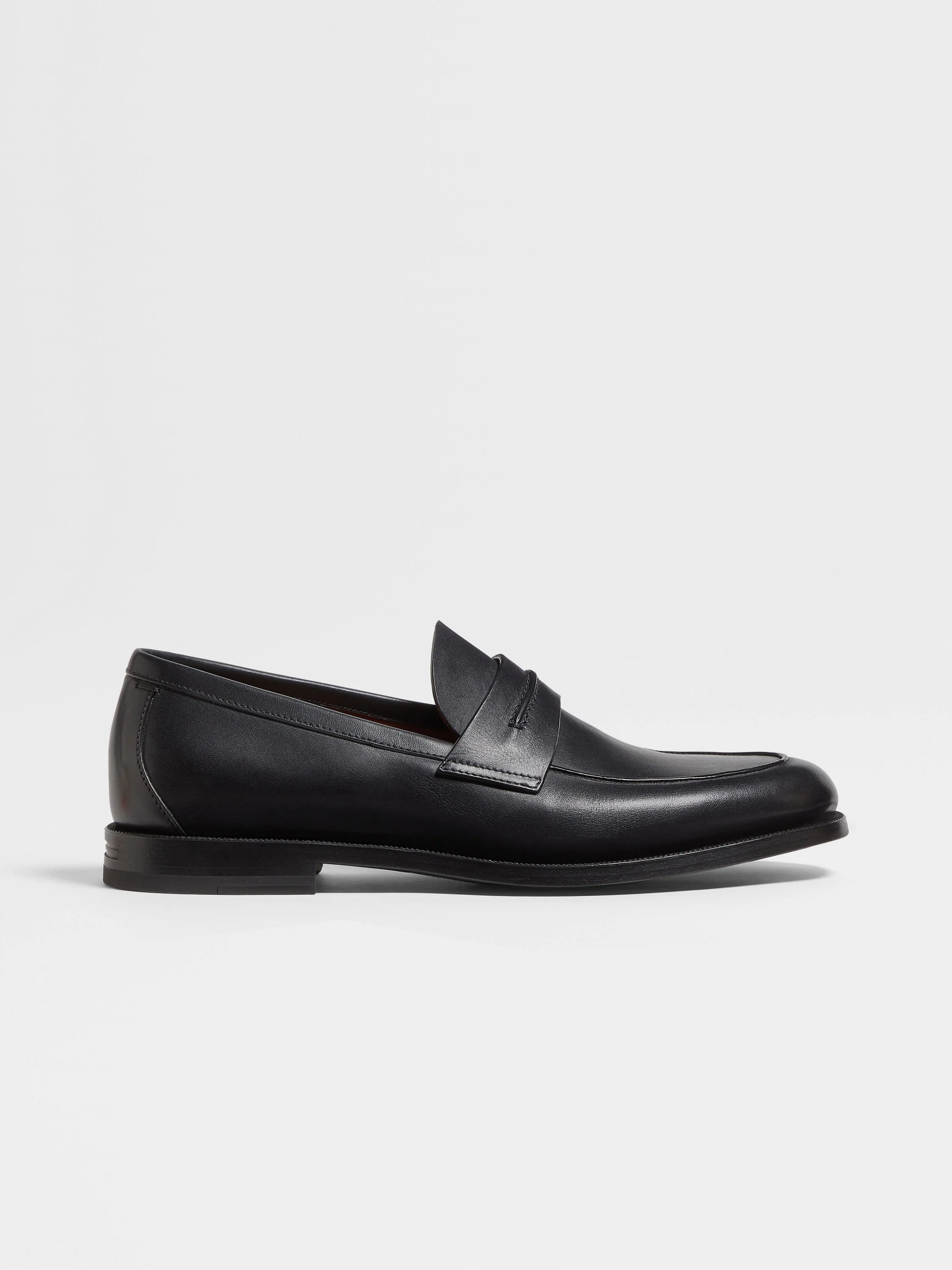 BLACK LEATHER MOCASSIN CORSO LOAFERS - 1