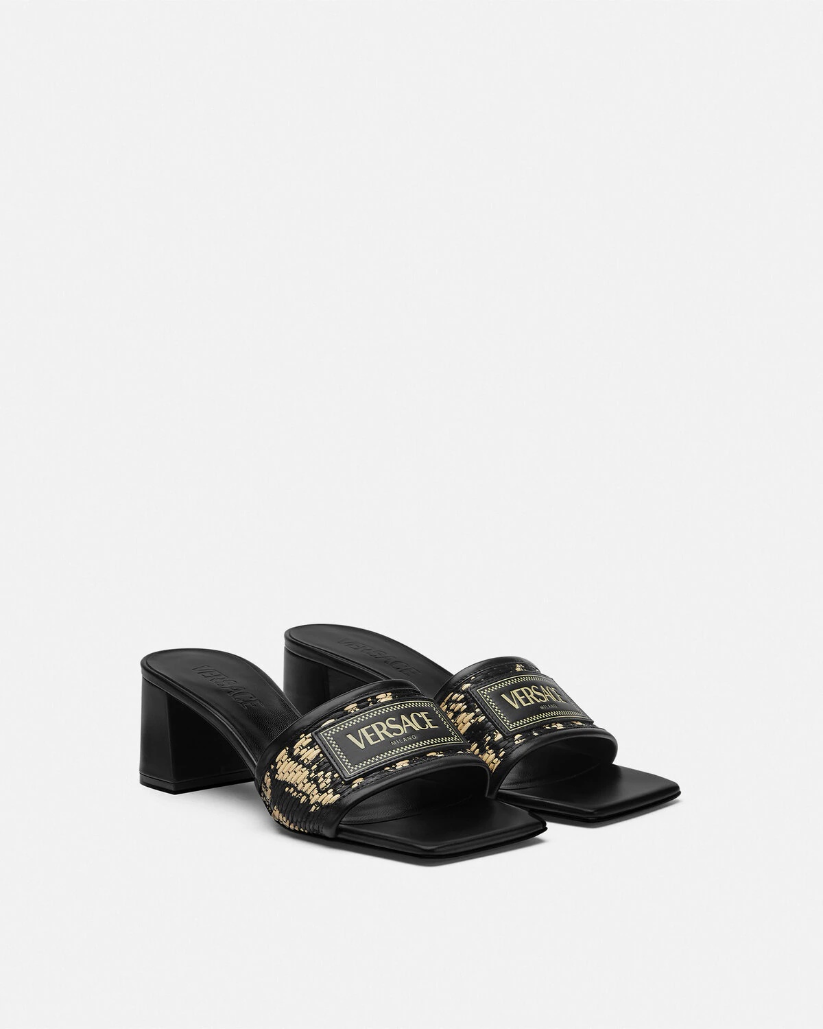 Theia Barocco Raffia Mules 55 mm - 2