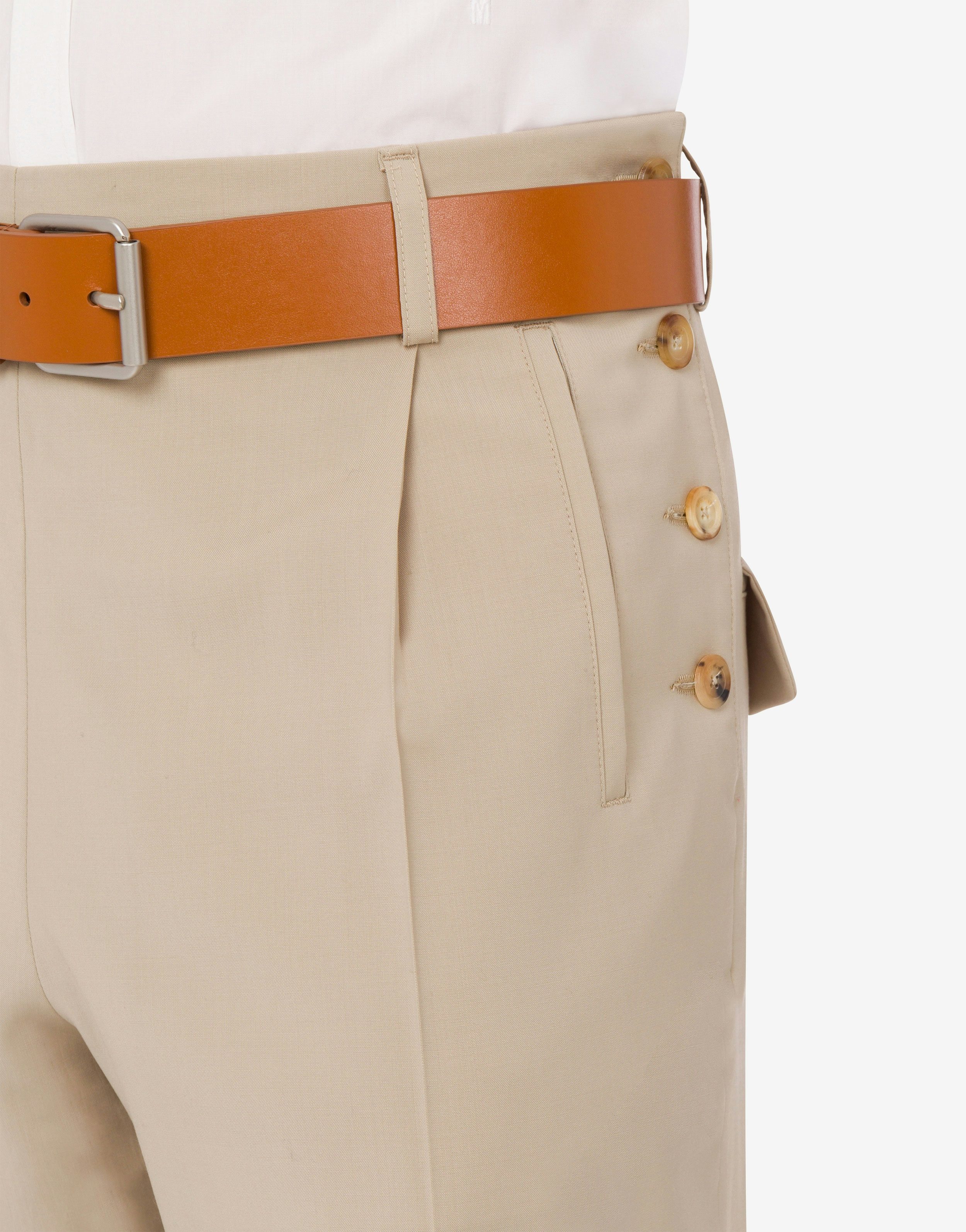 TAILORED TWIST WOOL CANVAS TROUSERS - 4