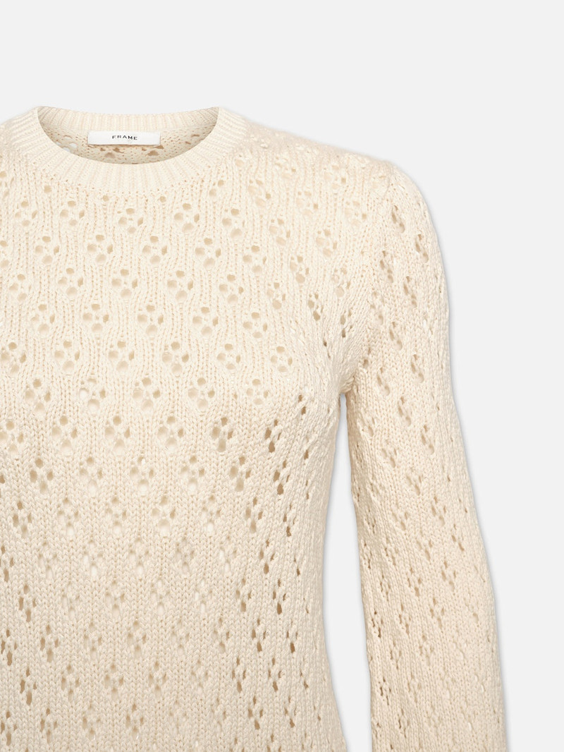 Crochet Shift Dress in Ecru 3