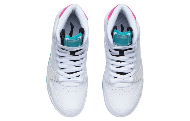 Li-Ning (WMNS) Li-Ning Classic Basketball Shoes 'White Blue Pink' AGBR082-1 outlook