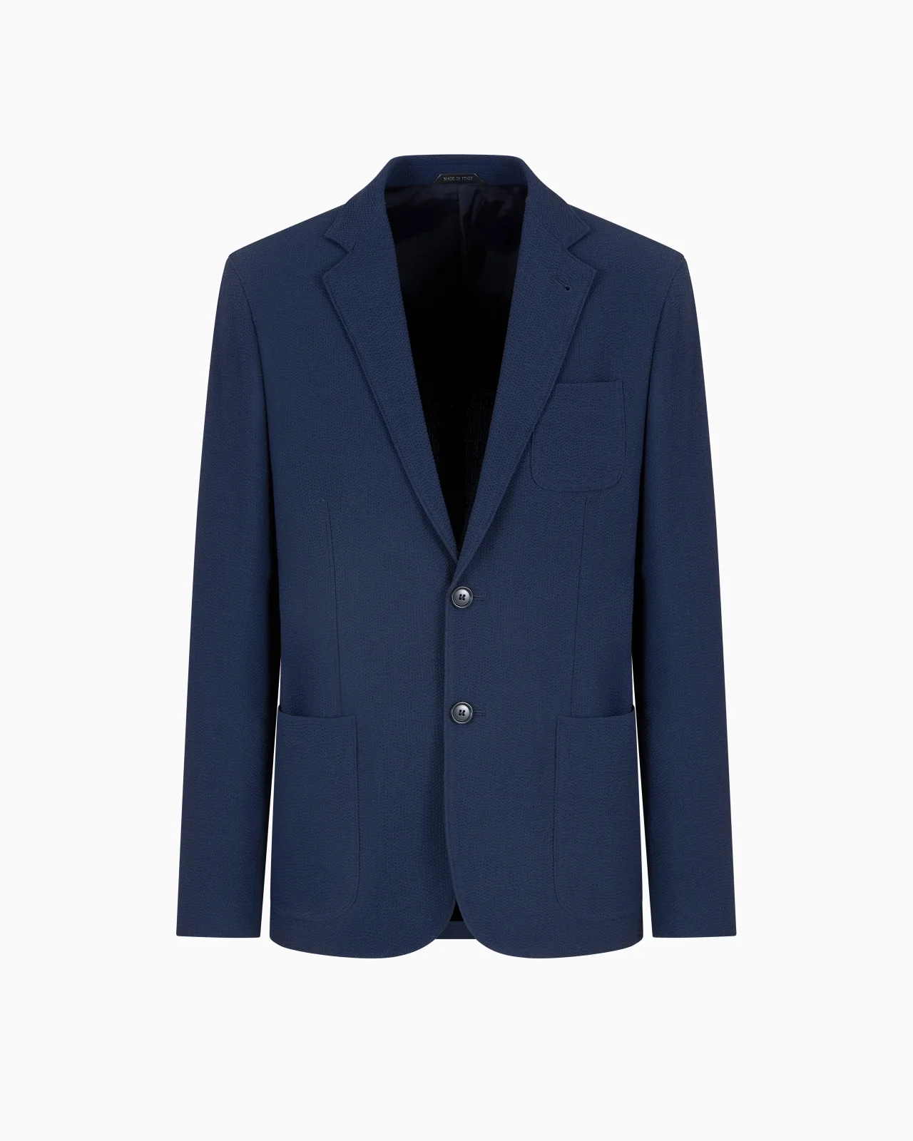 UPTON LINE SINGLE-BREASTED JACKET IN SEERSUCKER VIRGIN WOOL - 1