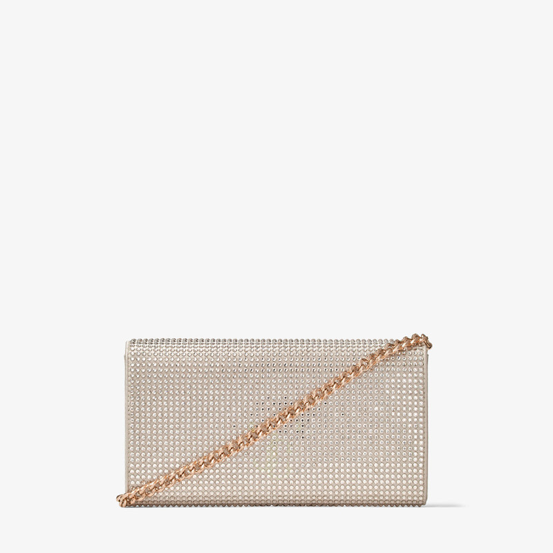 Avenue Wallet With Chain
Champagne Crystal Satin Wallet with Chain 6
