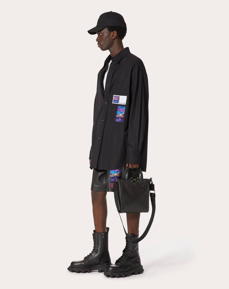 Valentino COTTON SHIRT WITH BROCADE PATCH outlook