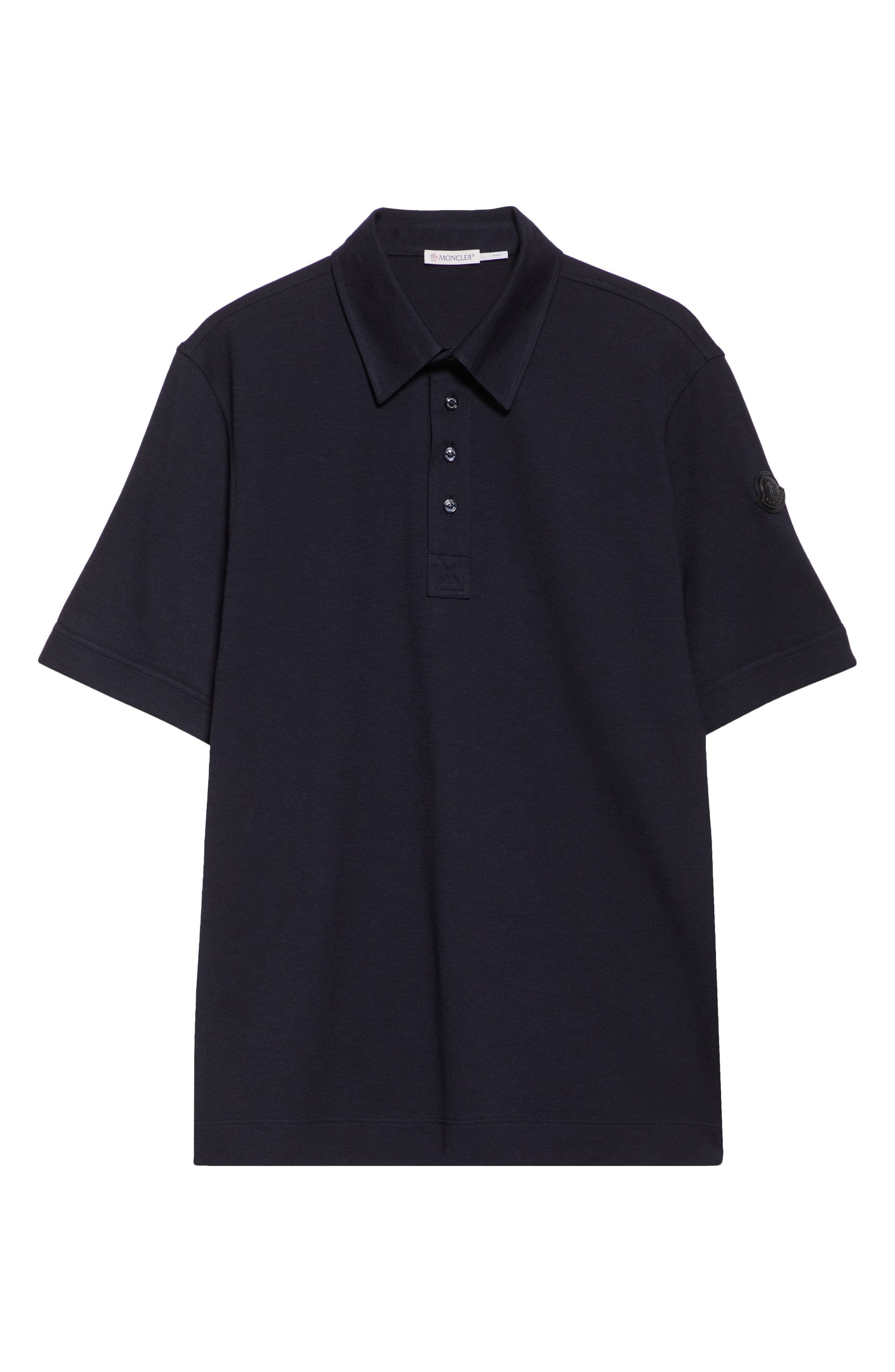 Moncler Cotton Blend Polo in Dark Navy Blue at Nordstrom - 5