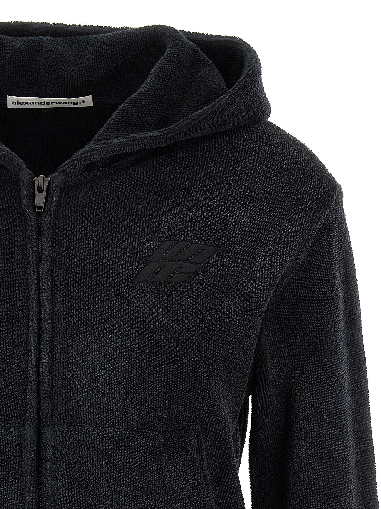 Terry Hoodie Sweatshirt Black - 3