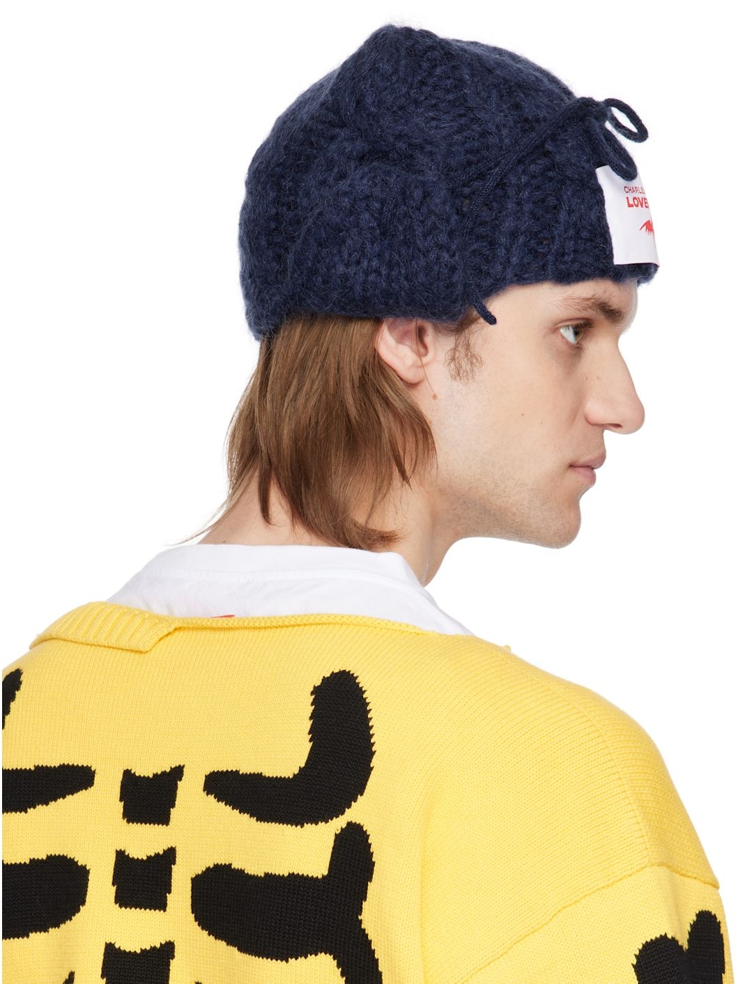 Navy Chunky Aviator Beanie - 3