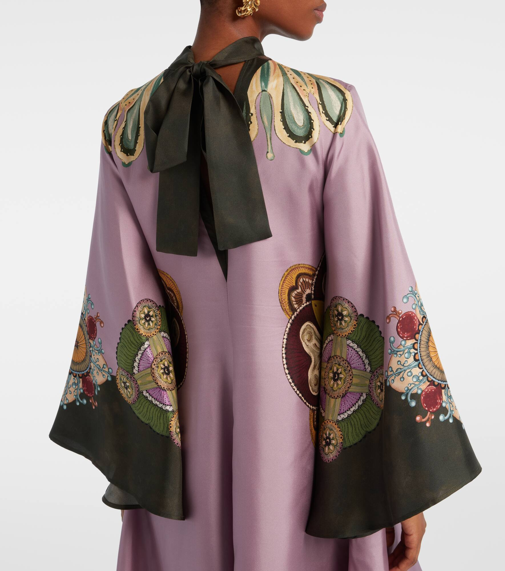 Magnifico printed silk twill kaftan - 6