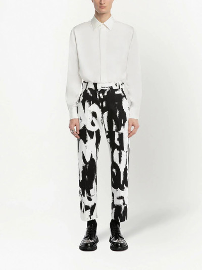 Alexander McQueen organic cotton graffiti trousers outlook