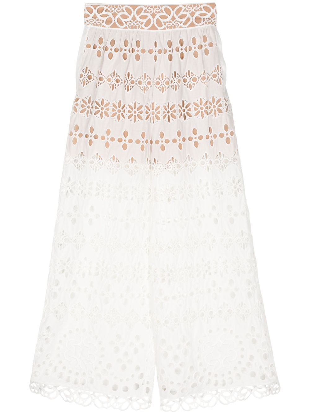 broderie-anglaise palazzo pants - 1