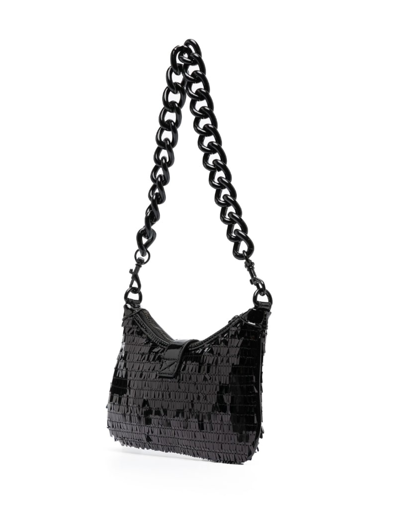 sequin logo-plaque shoulder bag - 4