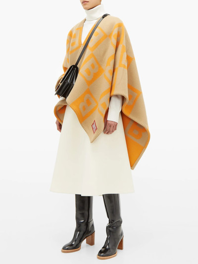 Burberry B-jacquard merino wool-blend cape outlook