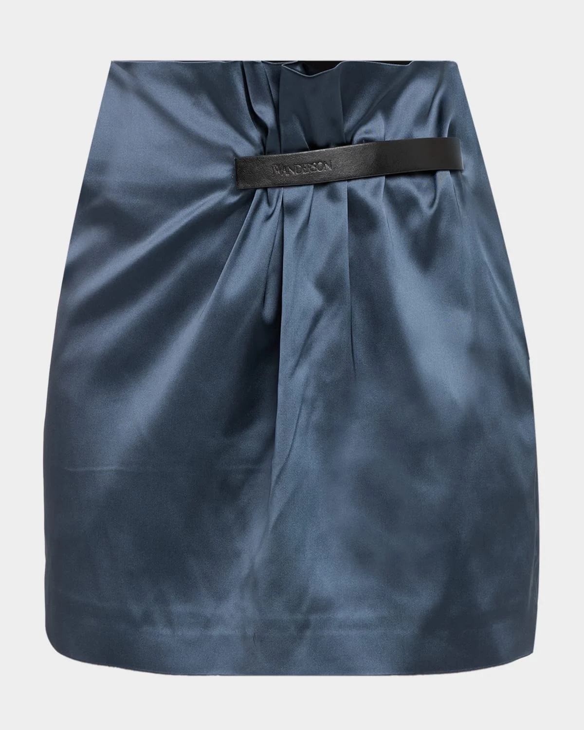 Gathered Satin Mini Skirt - 1