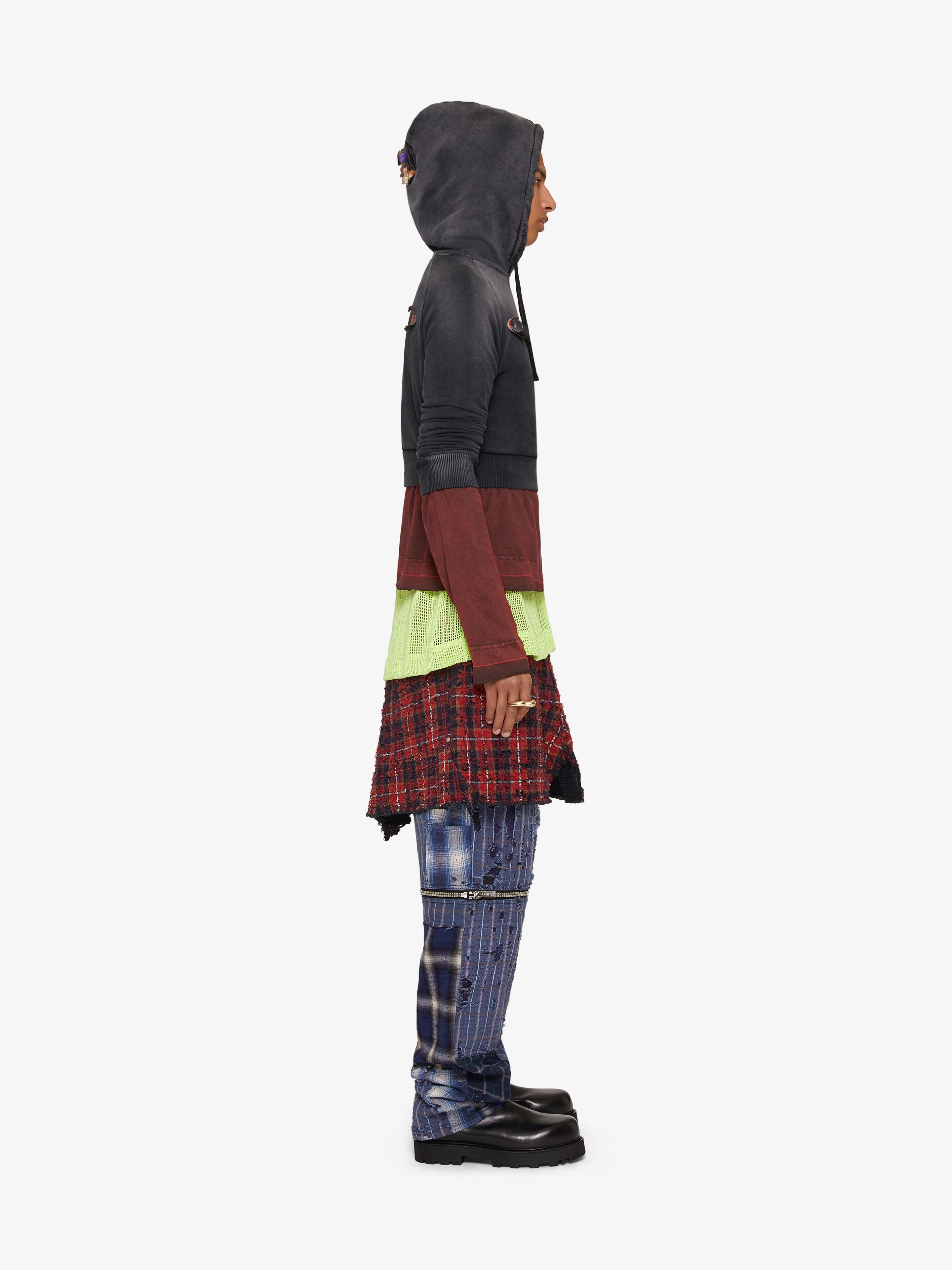 TWO IN ONE DETACHABLE PANTS IN BORO-EFFECT DESTROYED DENIM - 3