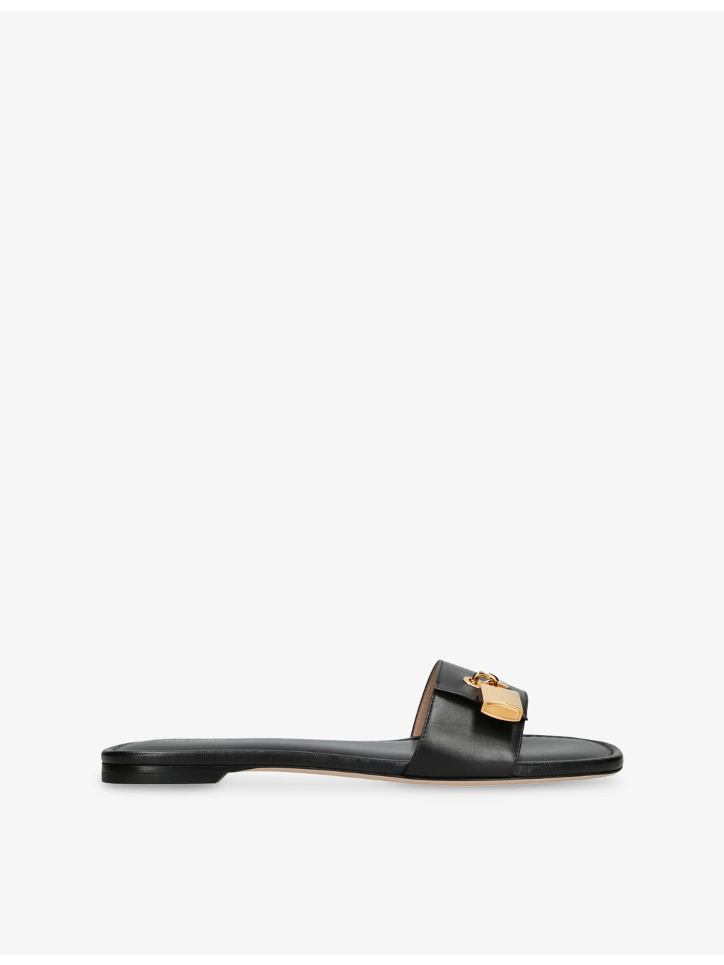 Padlock Leather Flat Slides - 1