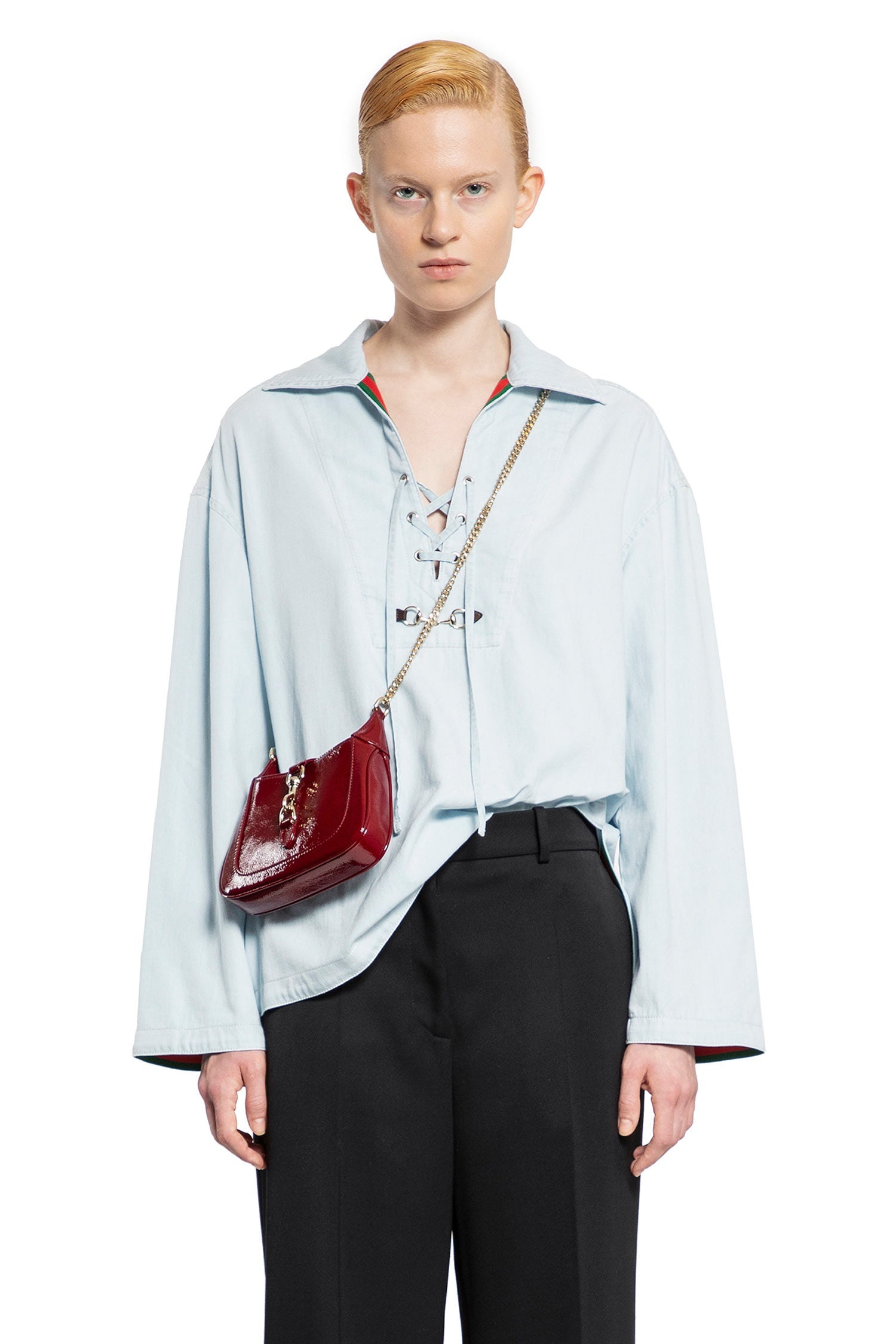 GUCCI WOMAN BLUE SHIRTS - 1