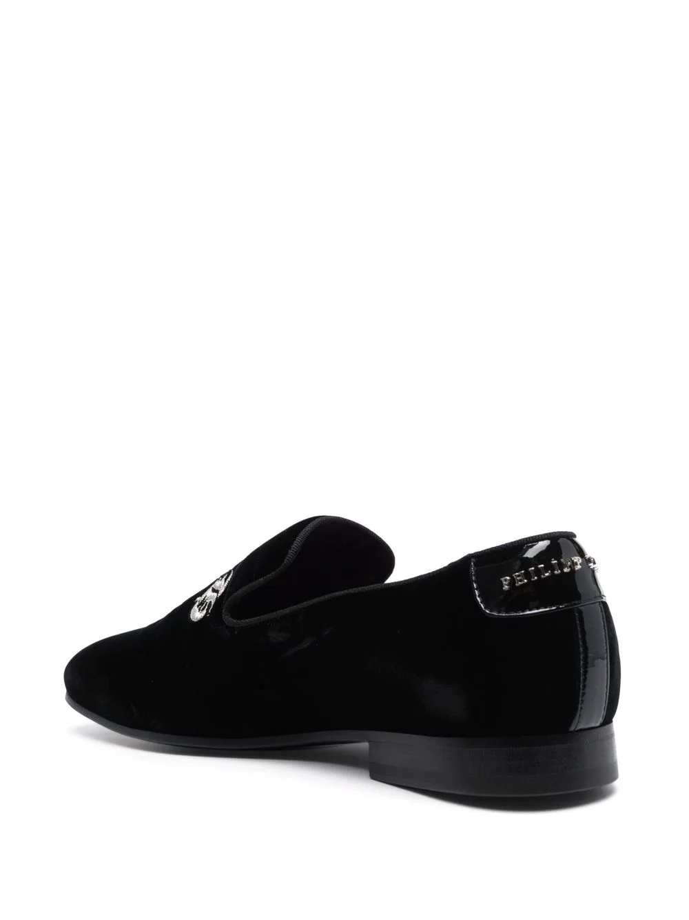 embroidered velvet loafers - 3