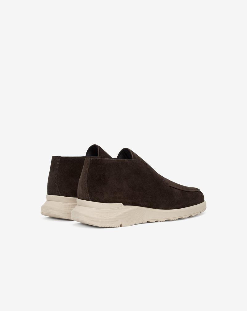 Dark brown suede slip-on loafers 3