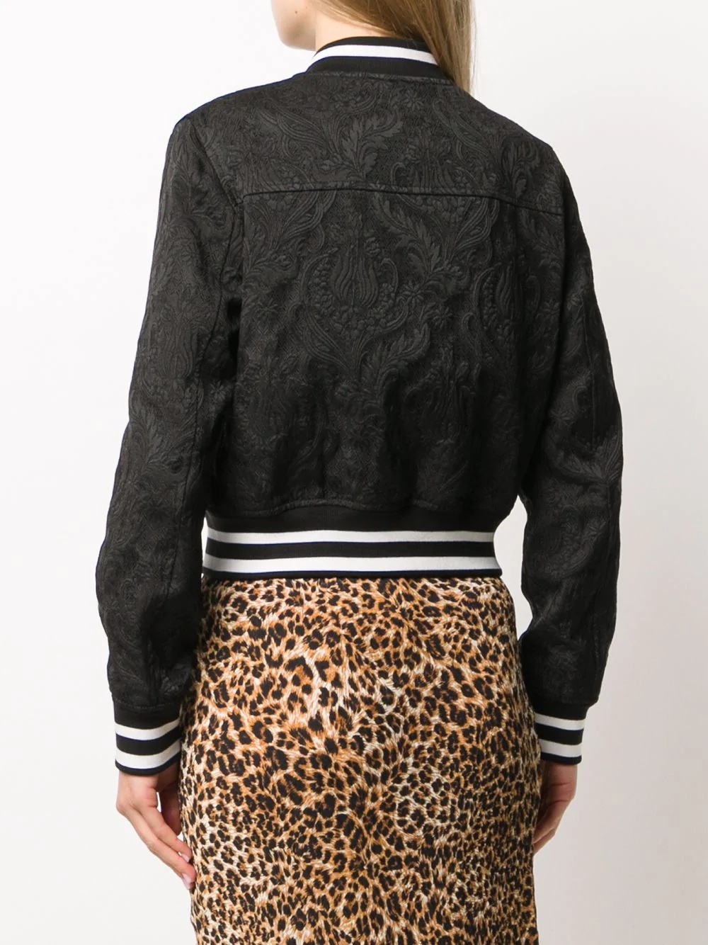 baroque pattern bomber jacket - 4