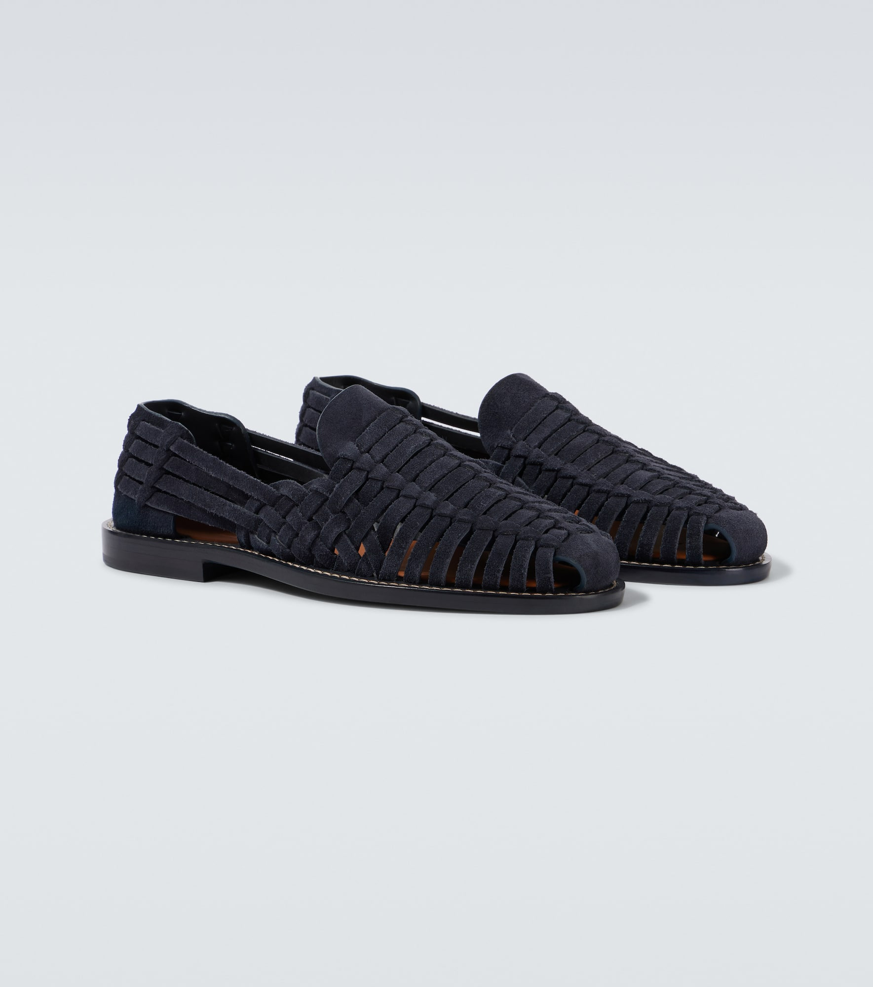Woven suede loafers - 5
