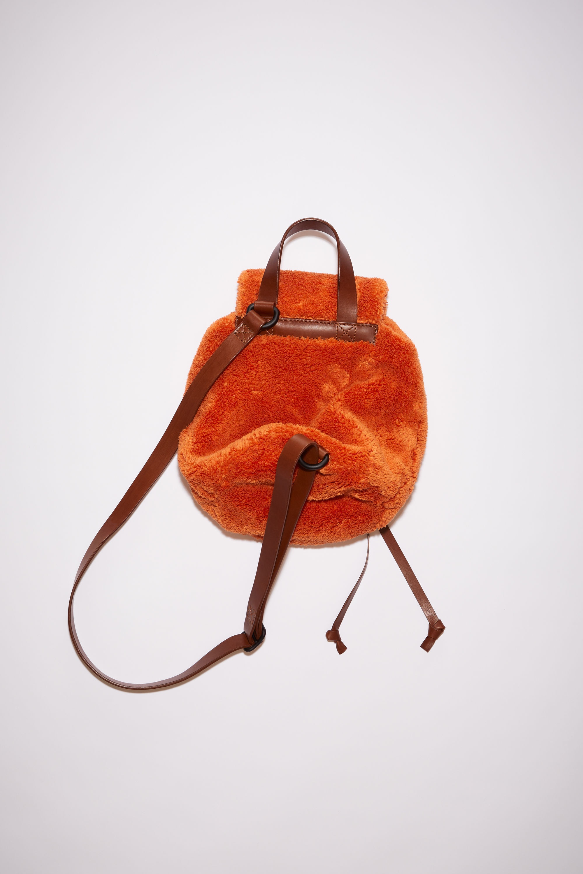 Furry fleece backpack - Orange - 4