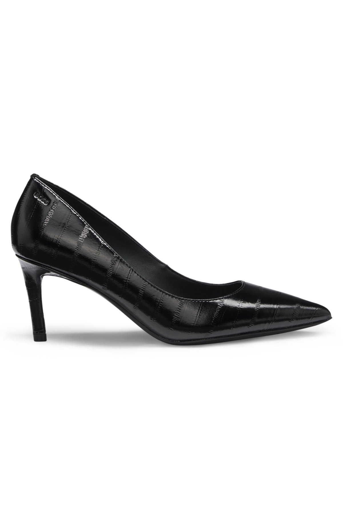 TEXTURED-LEATHER PUMPS WITH 7CM HEEL - 1