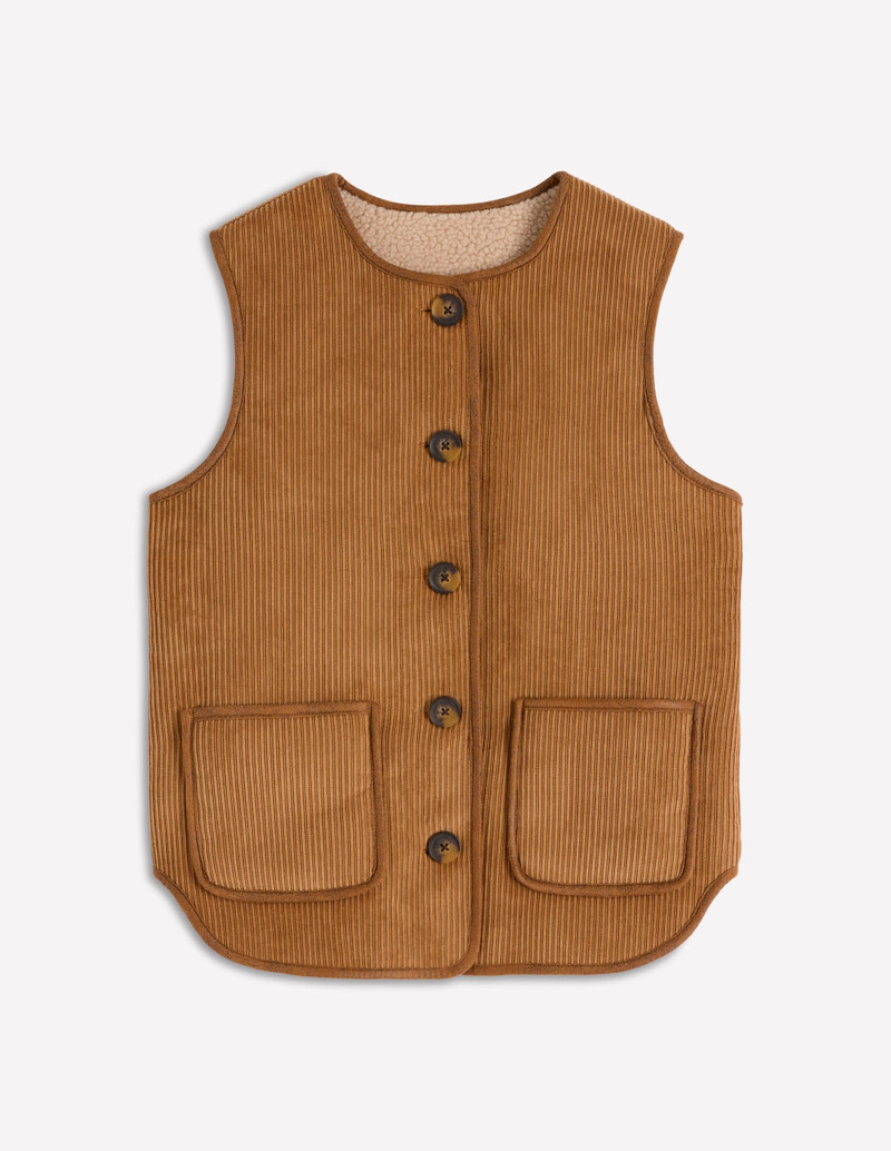 Clerkenwell Reversible Gilet-Hazelnut Brown, Natural 7