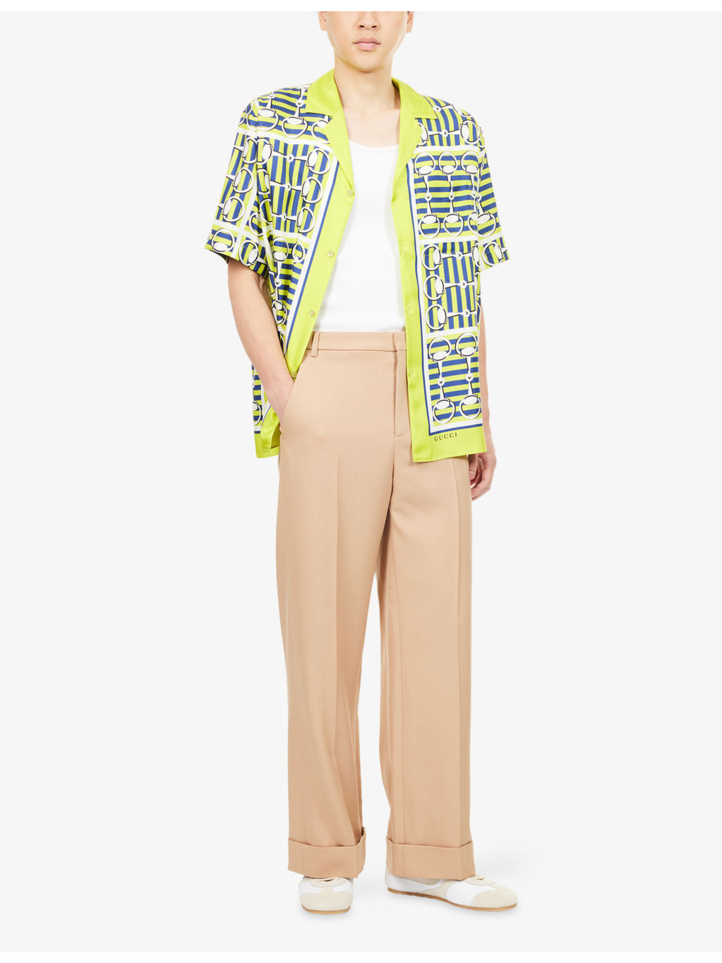 Horsebit Short-Sleeves Silk Shirt - 2