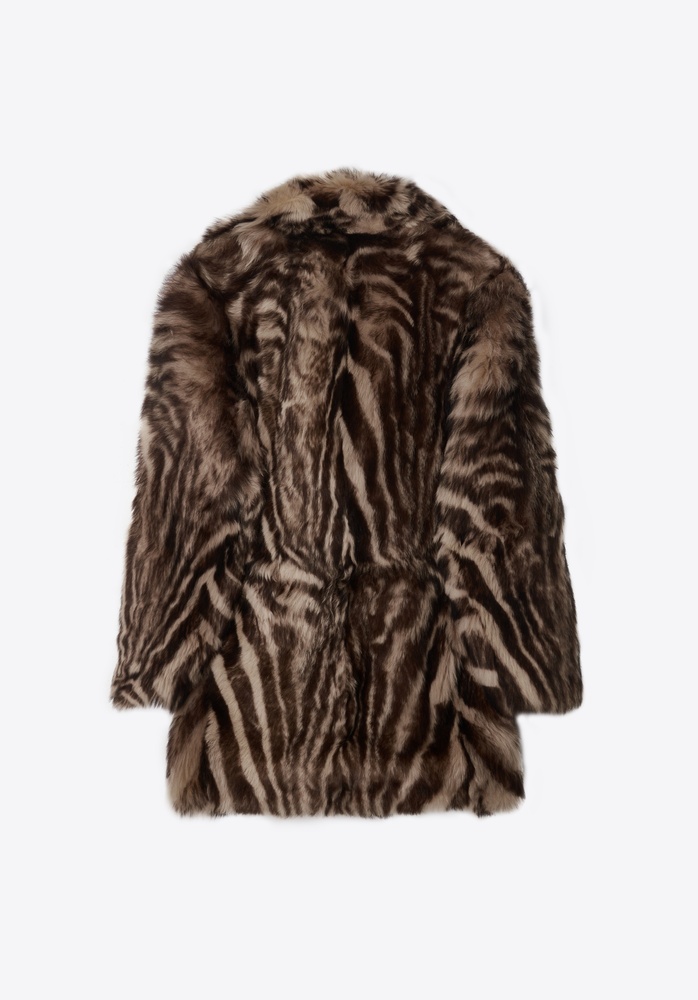 SHEARLING COAT 74 BROWN ZEBRA - 5