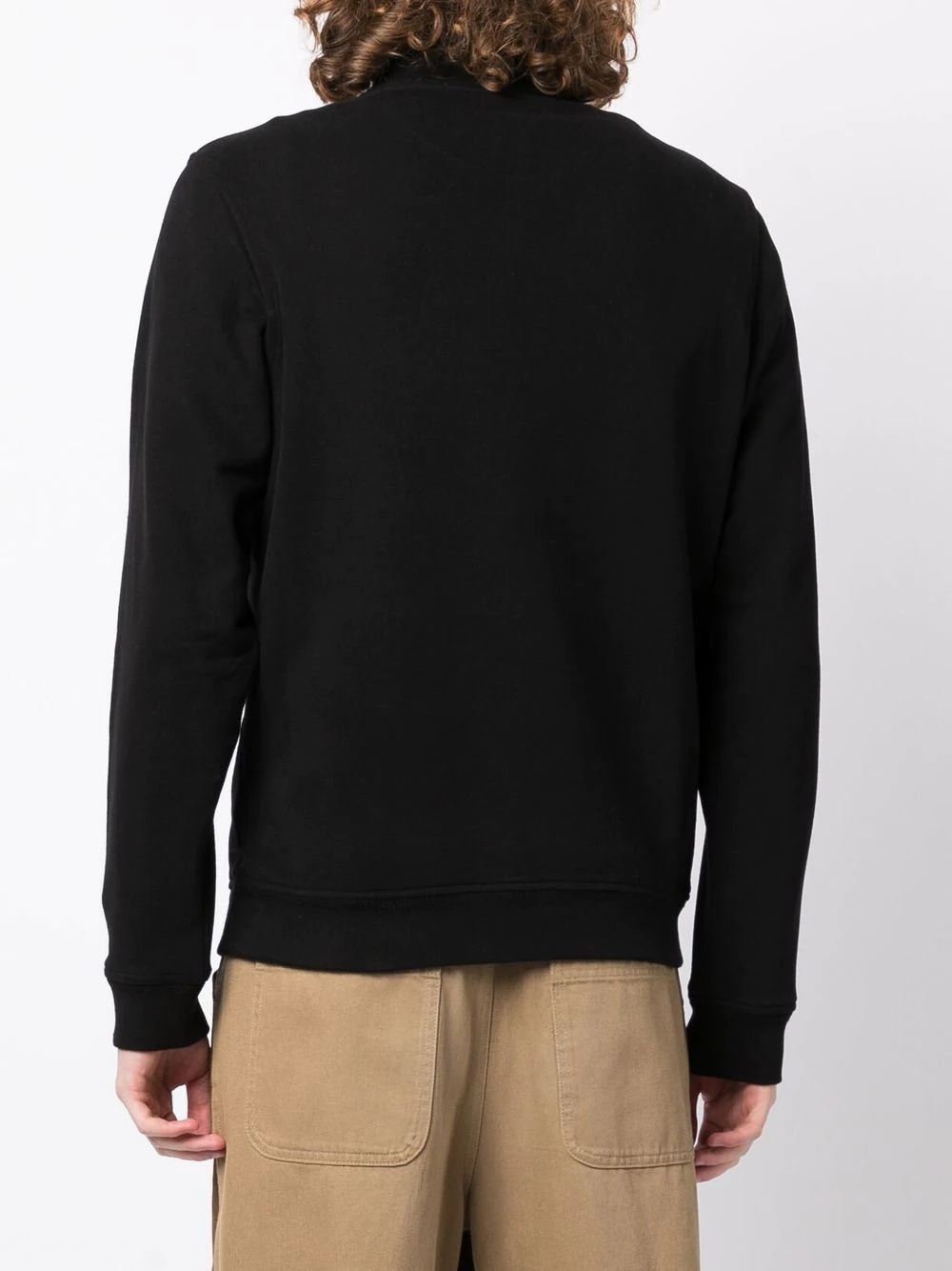 logo-patch stand-collar sweatshirt - 4