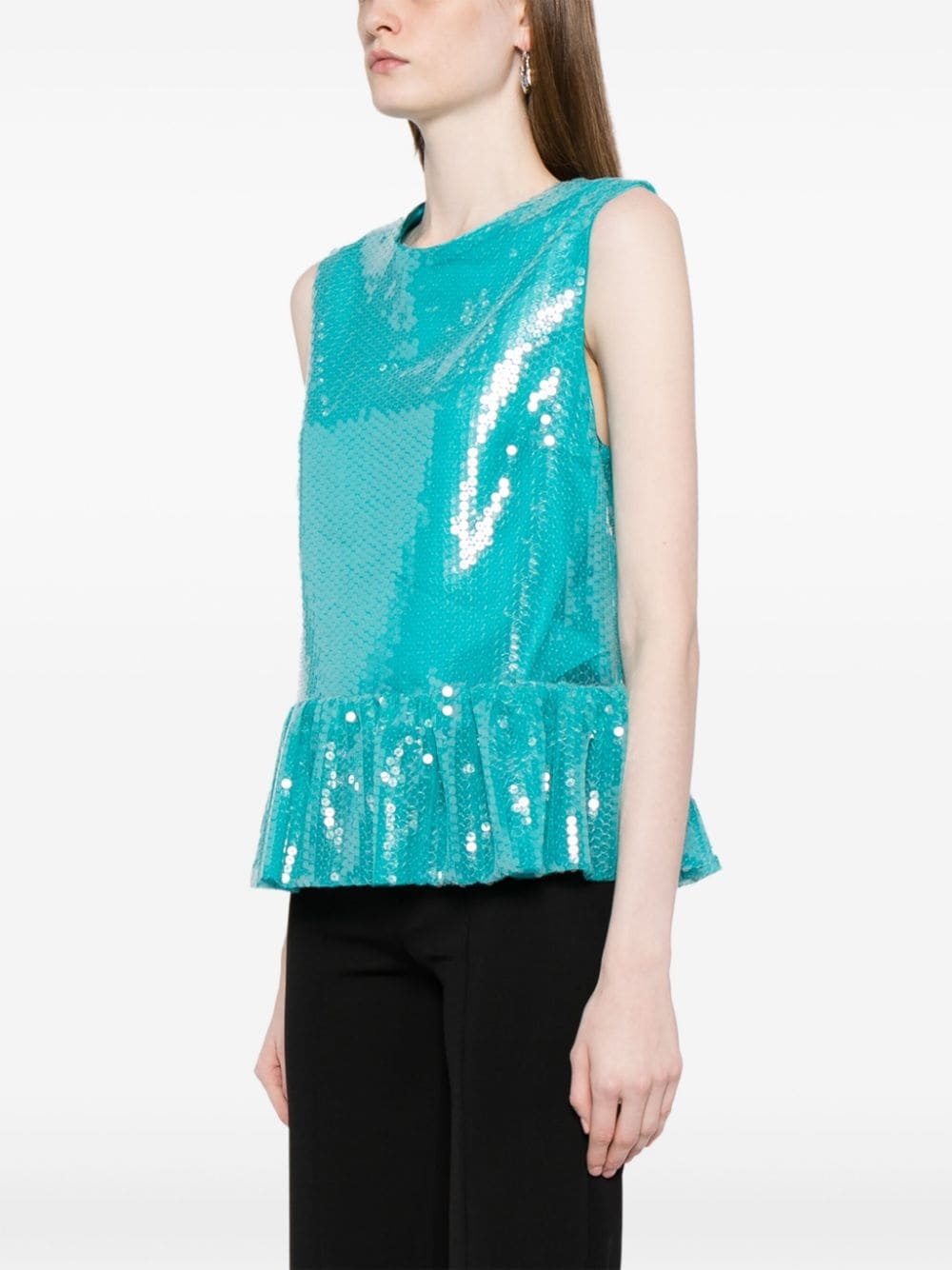 sequin-embellished sleeveless top - 3