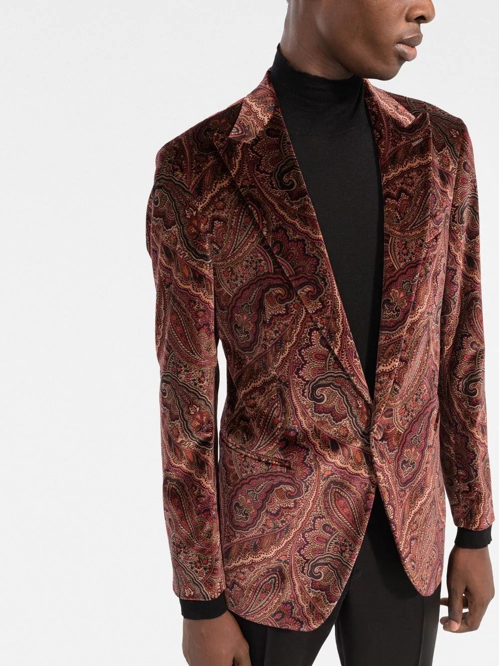 paisley pattern blazer jacket - 3