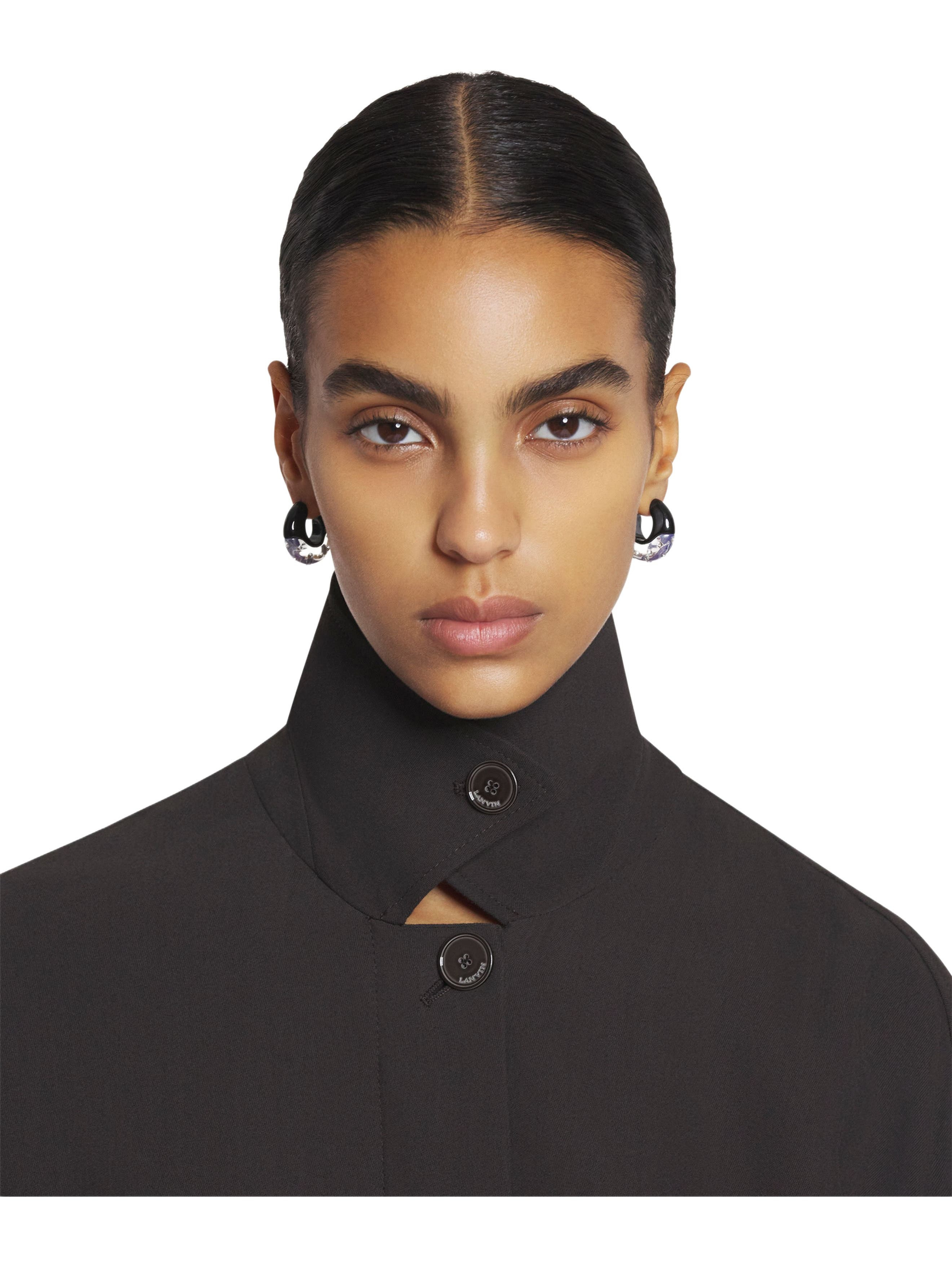 Lanvin Tailored Wool And Viscose Jacket in Dark Brown at Nordstrom - 6