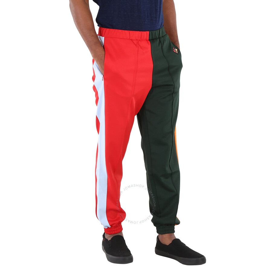Burberry Runway Men's Green Bi-color Plain Cotton Logo Pants - 4