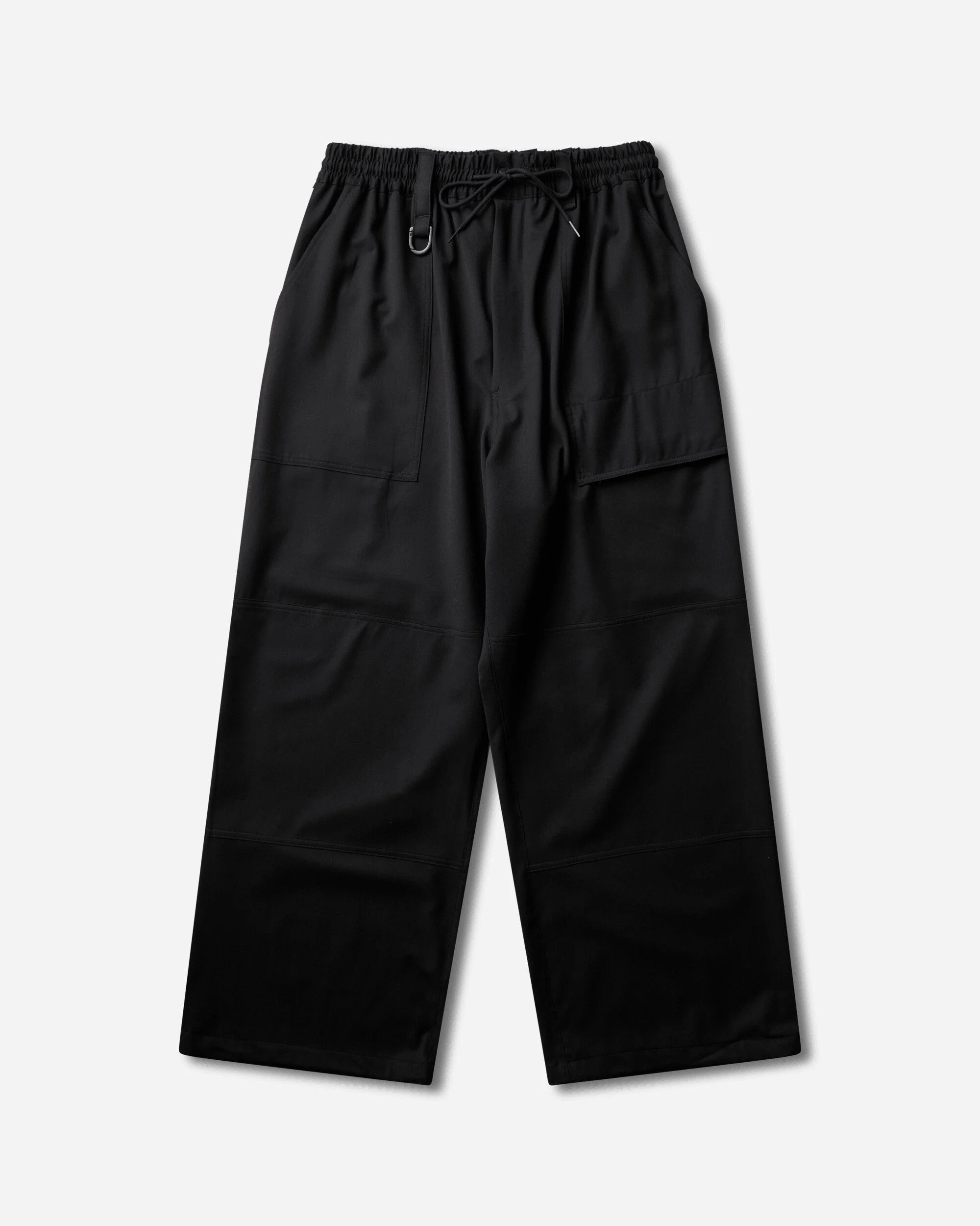 Men's Wool Wide Trousers Black - 1