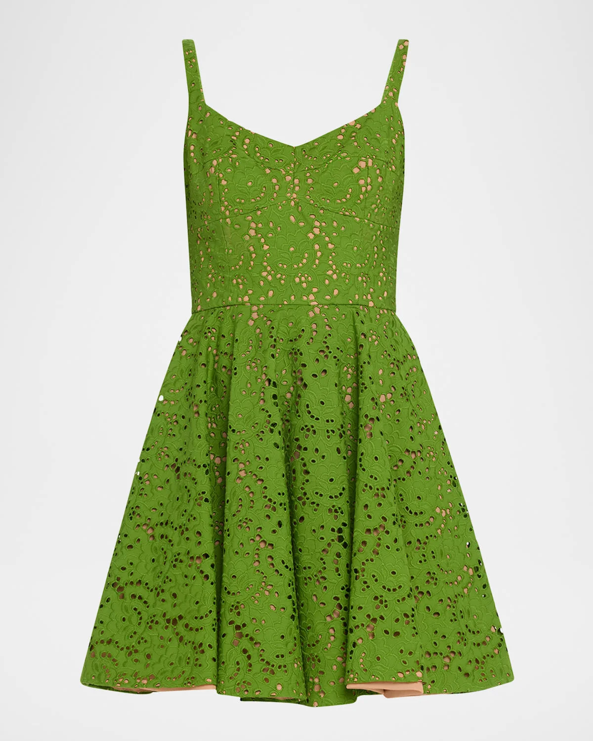 Broderie Anglaise Bustier Mini Dress - 1